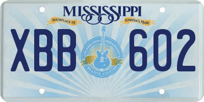 MS license plate XBB602