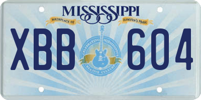 MS license plate XBB604