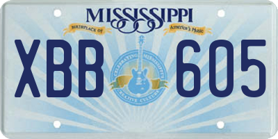 MS license plate XBB605