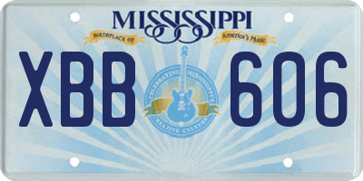 MS license plate XBB606
