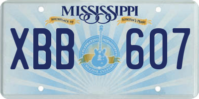 MS license plate XBB607