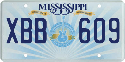 MS license plate XBB609