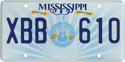 MS license plate XBB610