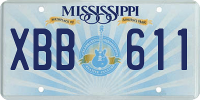 MS license plate XBB611
