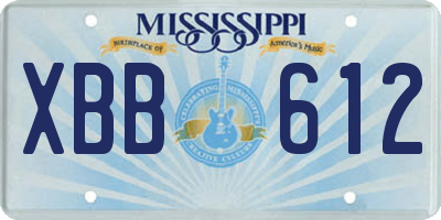 MS license plate XBB612