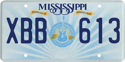 MS license plate XBB613