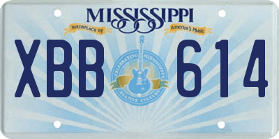 MS license plate XBB614
