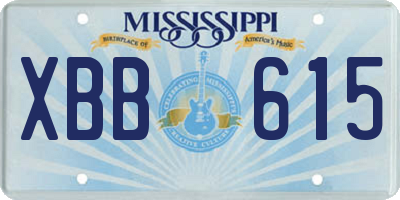 MS license plate XBB615