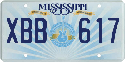 MS license plate XBB617