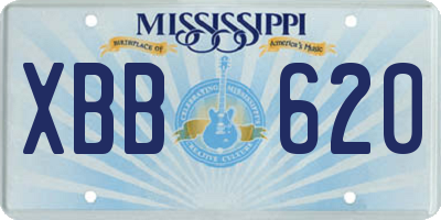 MS license plate XBB620
