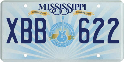 MS license plate XBB622