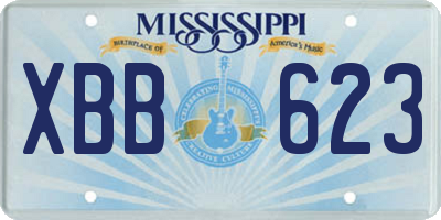 MS license plate XBB623