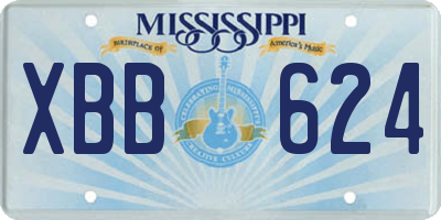 MS license plate XBB624