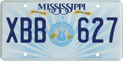MS license plate XBB627