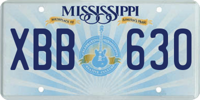 MS license plate XBB630