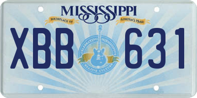MS license plate XBB631