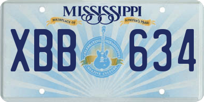 MS license plate XBB634