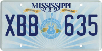 MS license plate XBB635