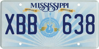 MS license plate XBB638