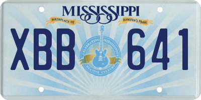 MS license plate XBB641
