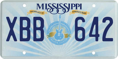 MS license plate XBB642