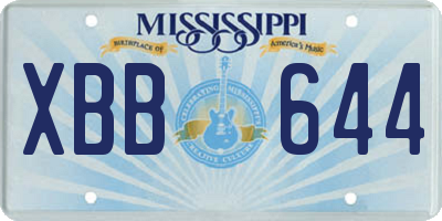 MS license plate XBB644