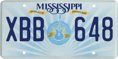 MS license plate XBB648