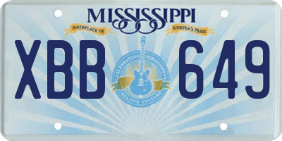 MS license plate XBB649