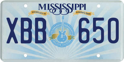 MS license plate XBB650
