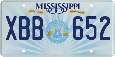 MS license plate XBB652