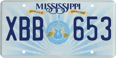 MS license plate XBB653
