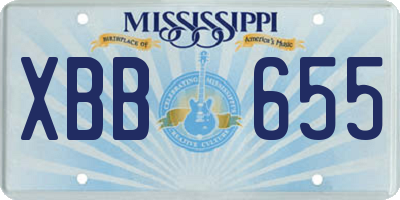 MS license plate XBB655