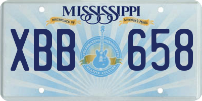 MS license plate XBB658