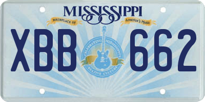 MS license plate XBB662