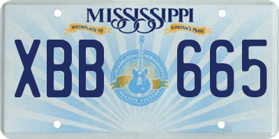 MS license plate XBB665
