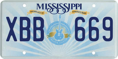 MS license plate XBB669