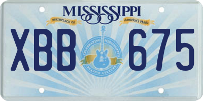 MS license plate XBB675