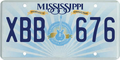 MS license plate XBB676