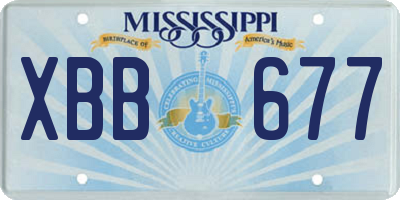 MS license plate XBB677