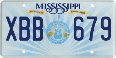 MS license plate XBB679