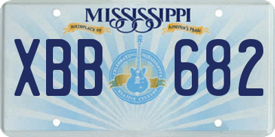 MS license plate XBB682