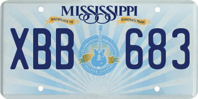 MS license plate XBB683