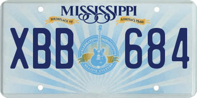 MS license plate XBB684