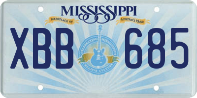 MS license plate XBB685