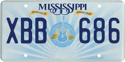 MS license plate XBB686