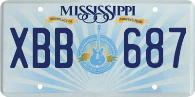 MS license plate XBB687