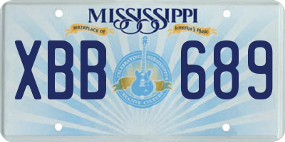 MS license plate XBB689