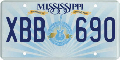 MS license plate XBB690
