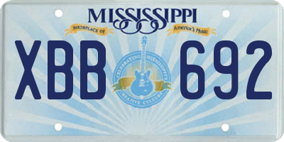 MS license plate XBB692