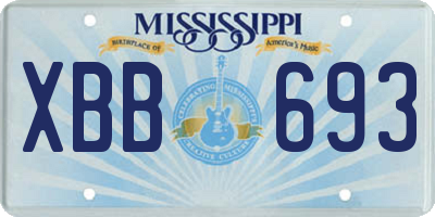 MS license plate XBB693